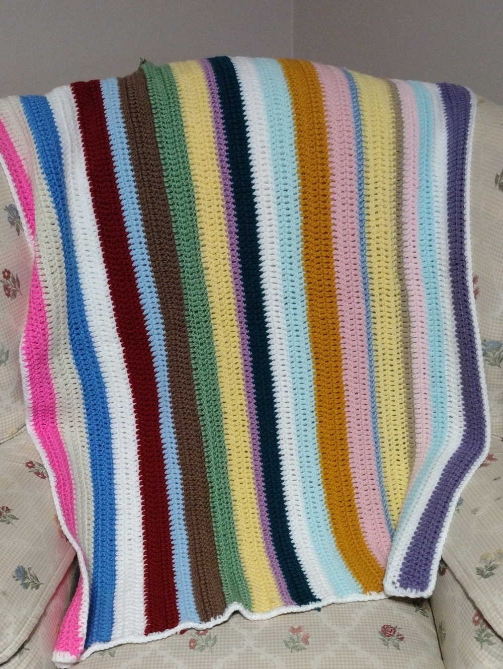 Stripped Handcrafted Lap Afghan